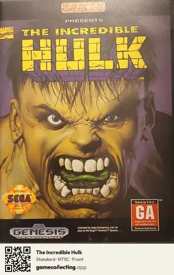 The Incredible Hulk Sega Mega Drive / Genesis, NTSC box front