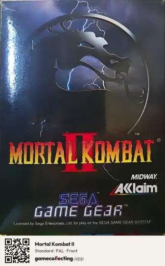Mortal Kombat II Sega Game Gear, PAL box front