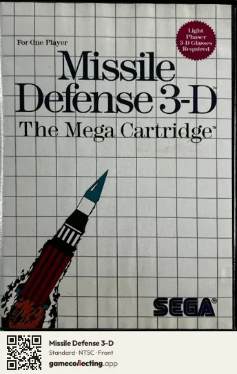 Missile Defense 3-D Sega Master System, NTSC box front