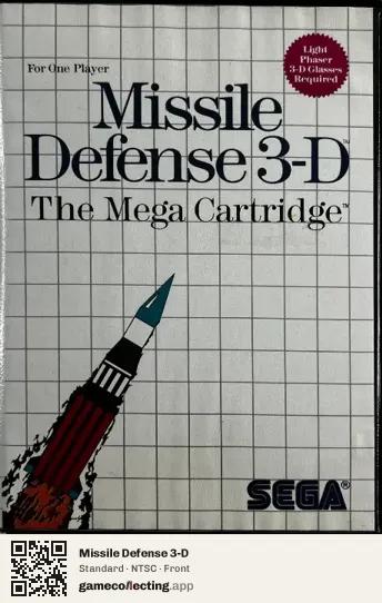 Missile Defense 3-D Sega Master System, NTSC box front