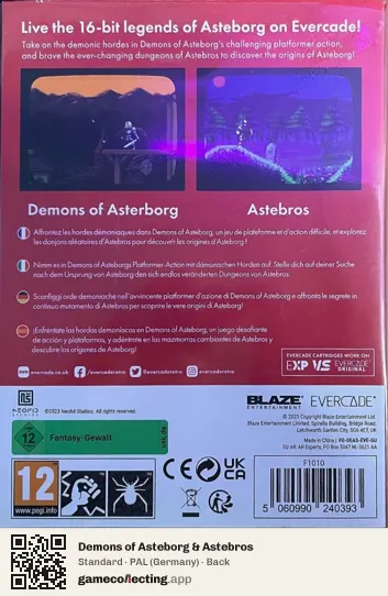 Demons of Asteborg & Astebros Evercade, Germany box back
