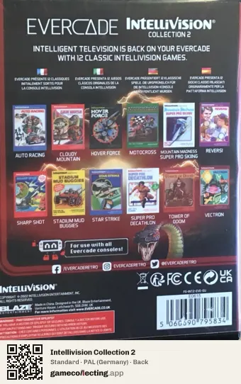 Intellivision Collection 2 Evercade, Germany box back