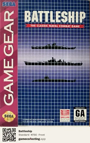 Battleship Sega Game Gear, NTSC box front