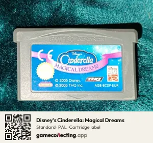 Disney's Cinderella: Magical Dreams Game Boy Advance, PAL cartridge label