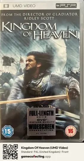 Kingdom Of Heaven (UMD Video) PlayStation Portable, United Kingdom box front