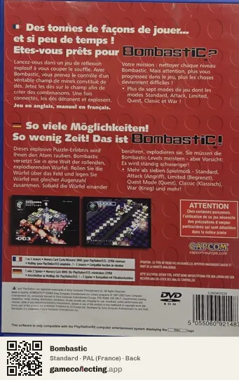Bombastic PlayStation 2, France box back