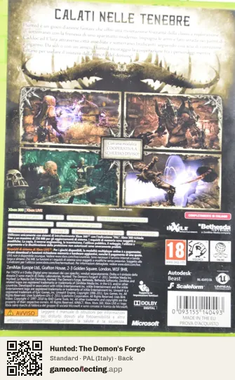 Hunted: The Demon's Forge Xbox 360, Italy box back