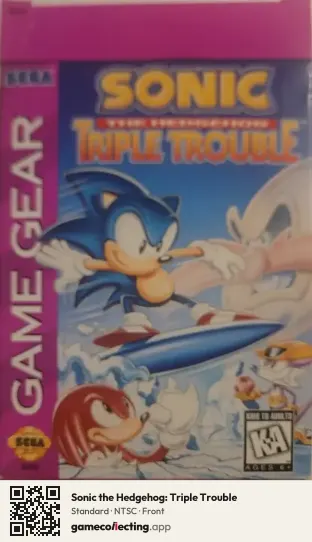 Sonic the Hedgehog: Triple Trouble Sega Game Gear, NTSC box front