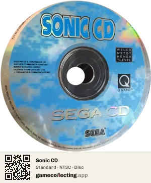 Sonic CD Sega Mega-CD / Sega CD, NTSC disc