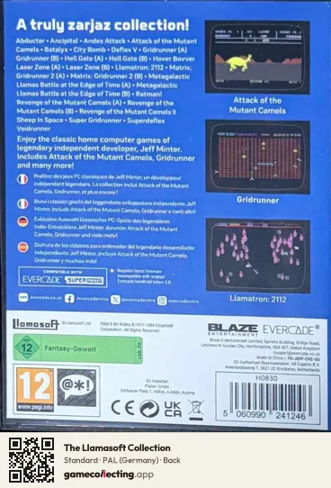 The Llamasoft Collection Evercade, Germany box back