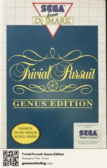 Trivial Pursuit: Genus Edition Sega Master System, PAL box front