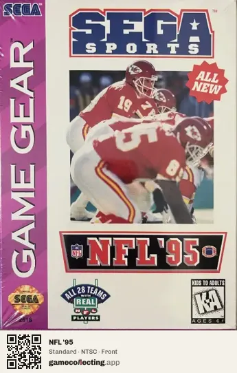 NFL '95 Sega Game Gear, NTSC box front