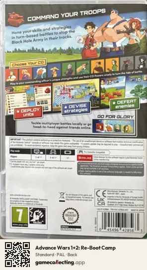 Advance Wars 1+2: Re-Boot Camp Nintendo Switch, PAL box back