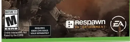Titanfall, the ESRB box on its front