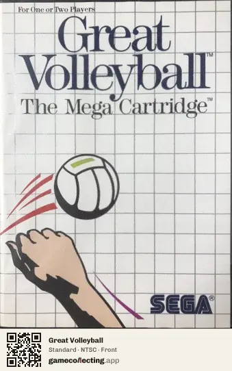 Great Volleyball Sega Master System, NTSC box front