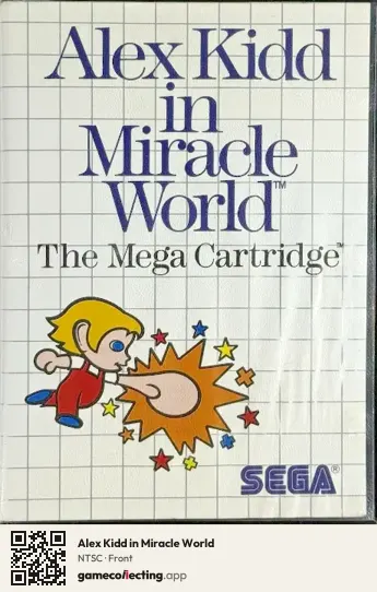 Alex Kidd in Miracle World Sega Master System, NTSC box front