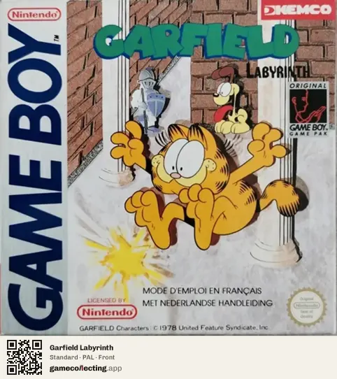 Garfield Labyrinth Game Boy, PAL box front