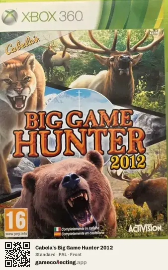 Cabela's Big Game Hunter 2012 Xbox 360, PAL box front