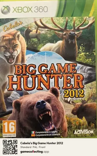 Cabela's Big Game Hunter 2012 Xbox 360, PAL box front