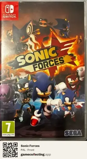 Sonic Forces Nintendo Switch, PAL box front
