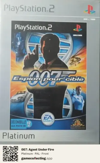 007: Agent Under Fire PlayStation 2, PAL box front