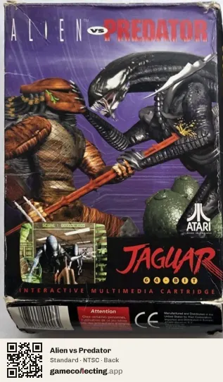 Alien vs Predator Atari Jaguar, NTSC box back