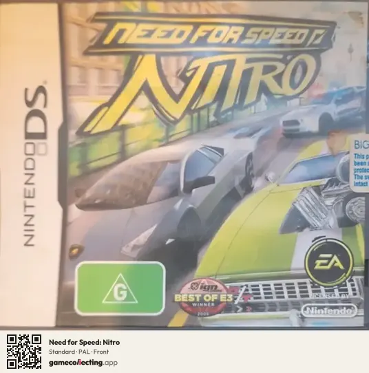 Need for Speed: Nitro Nintendo DS, PAL box front
