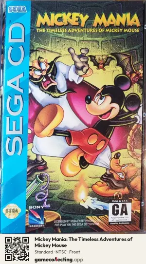 Mickey Mania: The Timeless Adventures of Mickey Mouse Sega Mega-CD / Sega CD, NTSC box front