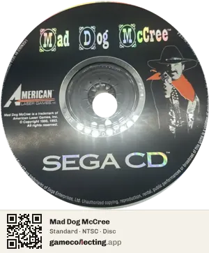 Mad Dog McCree Sega Mega-CD / Sega CD, NTSC disc