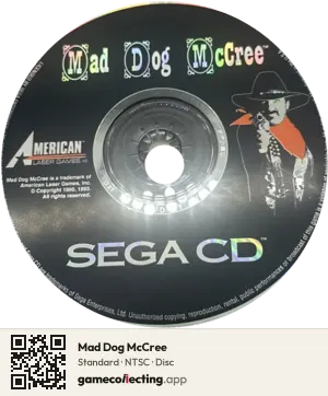 Mad Dog McCree Sega Mega-CD / Sega CD, NTSC disc