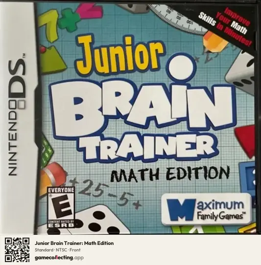 Junior Brain Trainer: Math Edition Nintendo DS, NTSC box front