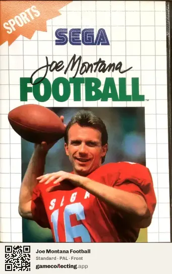 Joe Montana Football Sega Master System, PAL box front