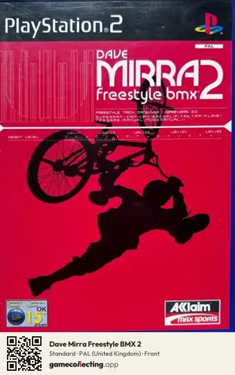 Dave Mirra Freestyle BMX 2 PlayStation 2, United Kingdom box front