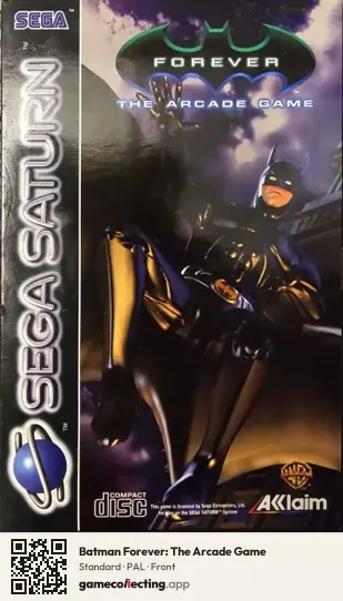 Batman Forever: The Arcade Game Sega Saturn, PAL box front