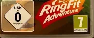 Ring Fit Adventure, the USK square on its front