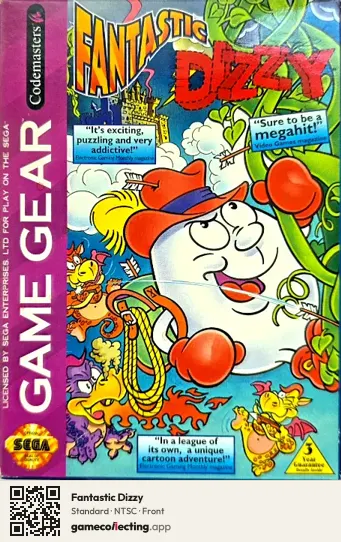Fantastic Dizzy Sega Game Gear, NTSC box front