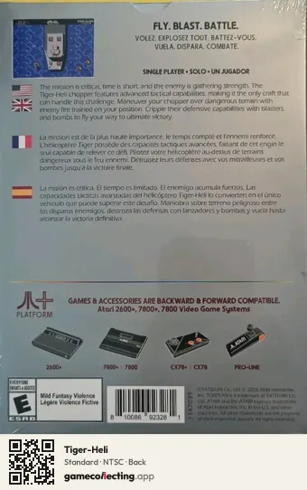 Tiger-Heli Atari 7800, NTSC box back