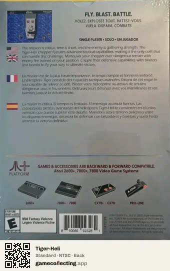 Tiger-Heli Atari 7800, NTSC box back