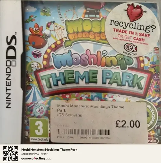 Moshi Monsters: Moshlings Theme Park Nintendo DS, PAL box front