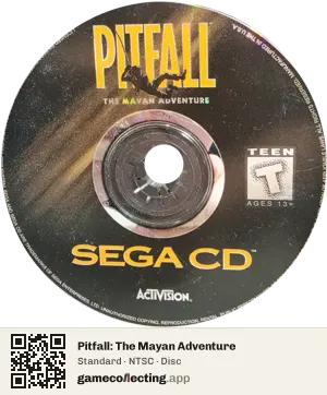 Pitfall: The Mayan Adventure Sega Mega-CD / Sega CD, NTSC disc