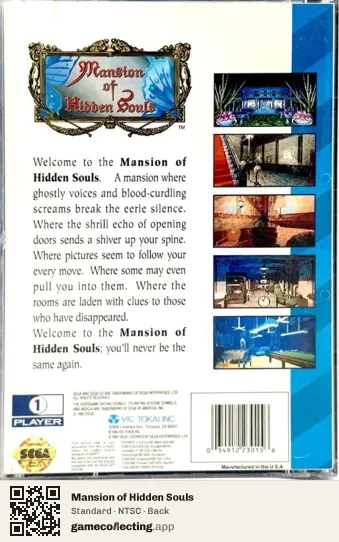 Mansion of Hidden Souls Sega Mega-CD / Sega CD, NTSC box back