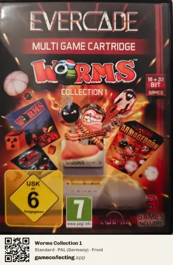 Worms Collection 1 Evercade, Germany box front
