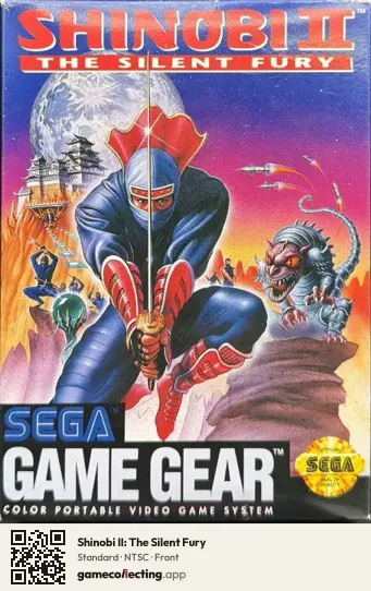 Shinobi II: The Silent Fury Sega Game Gear, NTSC box front