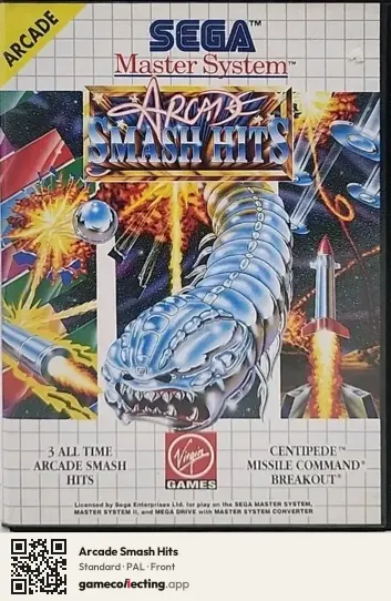 Arcade Smash Hits Sega Master System, PAL box front