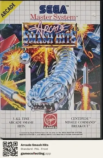 Arcade Smash Hits Sega Master System, PAL box front