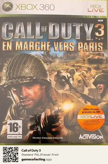 Call of Duty 3 Xbox 360, France box front