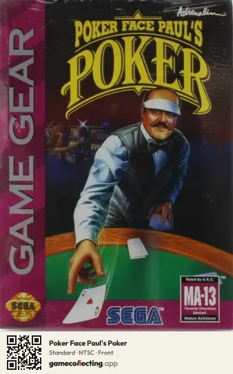 Poker Face Paul's Poker Sega Game Gear, NTSC box front