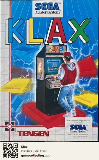Klax Sega Master System, PAL box front