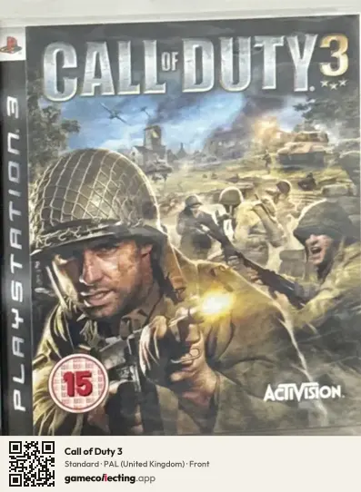 Call of Duty 3 PlayStation 3, United Kingdom box front