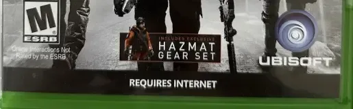 Tom Clancy's The Division, the ESRB box on its front